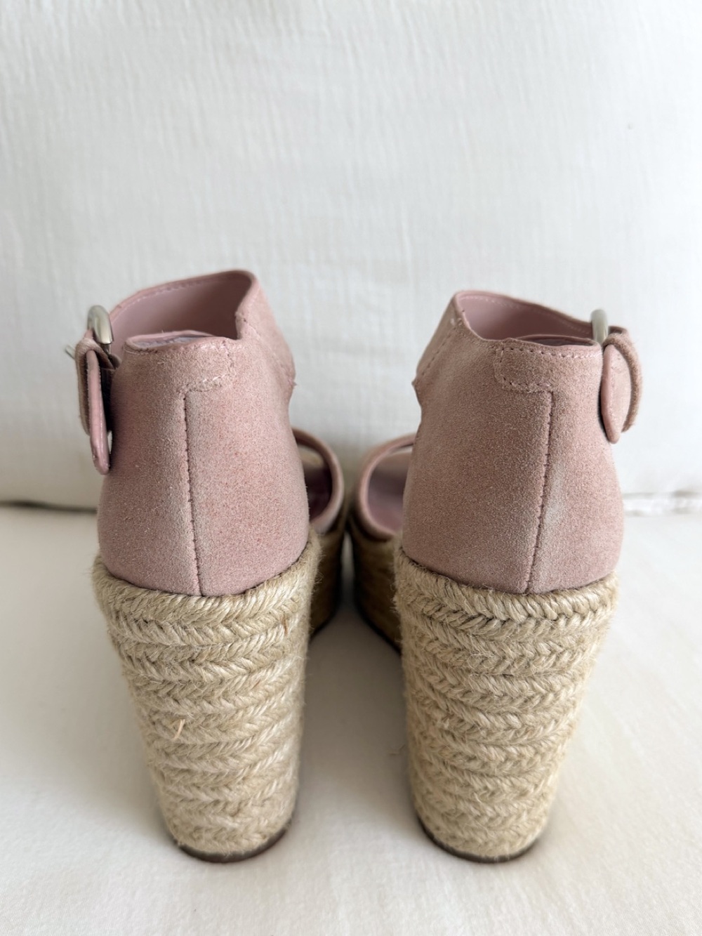 Pink Suede Chunky Platform Espadrille Sandals - Picture 4 of 7